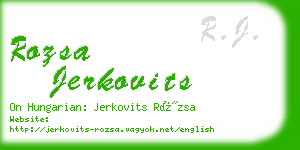 rozsa jerkovits business card